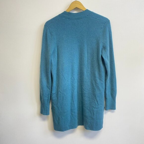 L.L. Bean 100% Cashmere Teal Cardigan Sweater - Picture 7 of 11